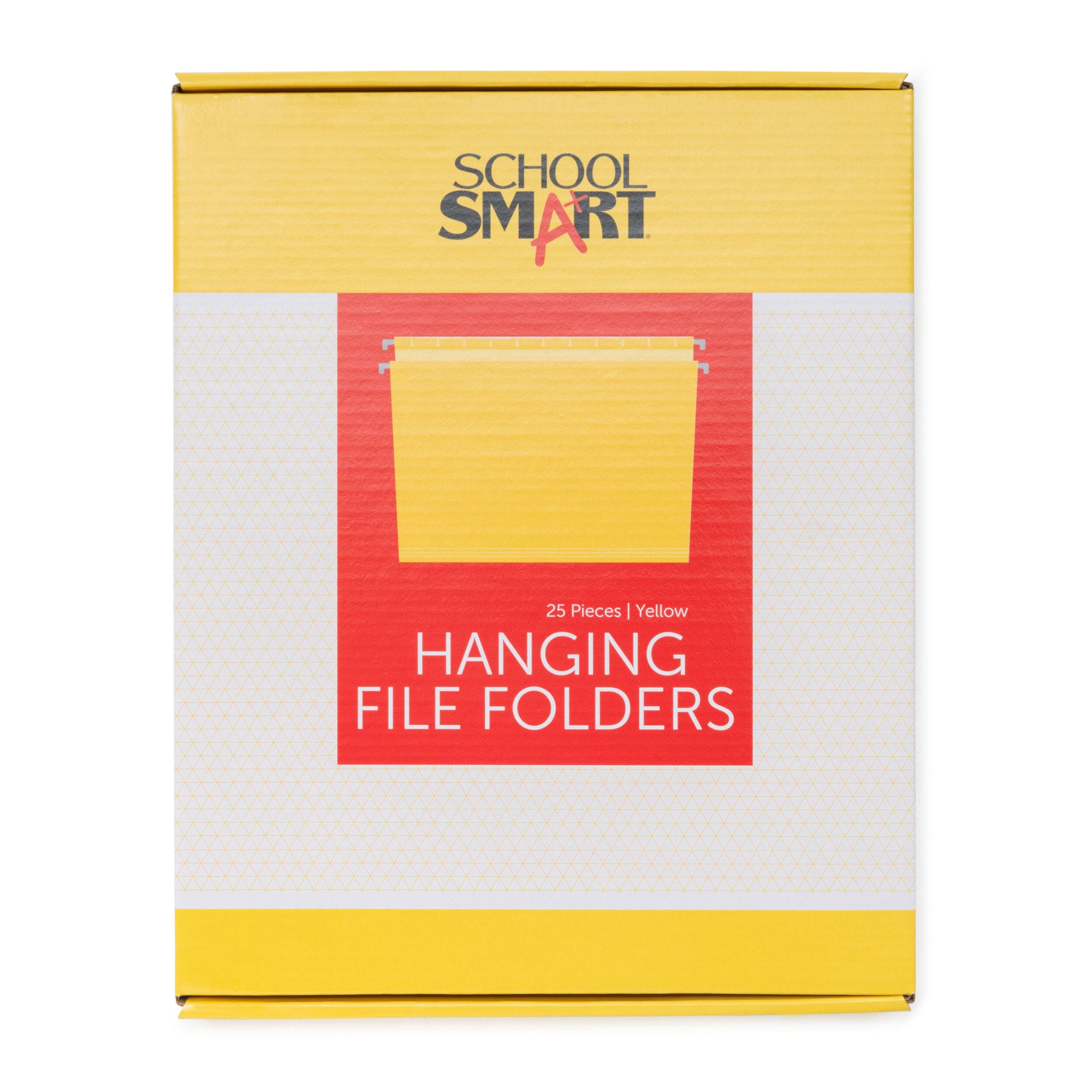 School Smart Hanging File Folders, Letter Size, 1/5 Cut Tabs, Yellow, Pack of 25 085110
